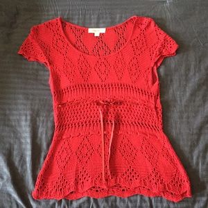Cute Red Knit Xhilaration Top